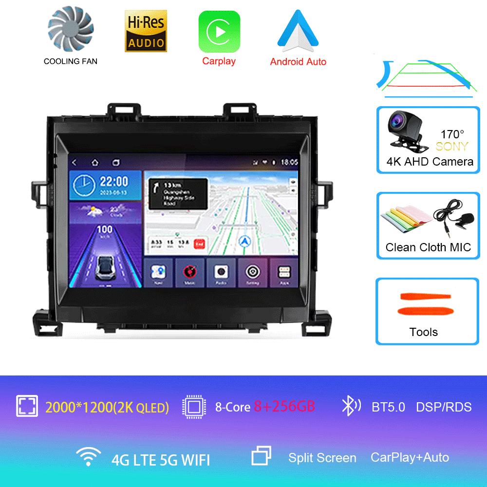 For Toyota Alphard H20 2008-2014 Car Radio Android 14 Carplay Auto Multimedia Player WIFI+4G DSP Autoradio Stereo 2din Head Unit