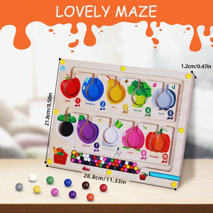 Magnetic Color And Number Maze Toy For Kids,Fine Motor Skills Board, Learning And Educational Fine Motor Skills Toy Birthday Gifts For Boys ,Girls