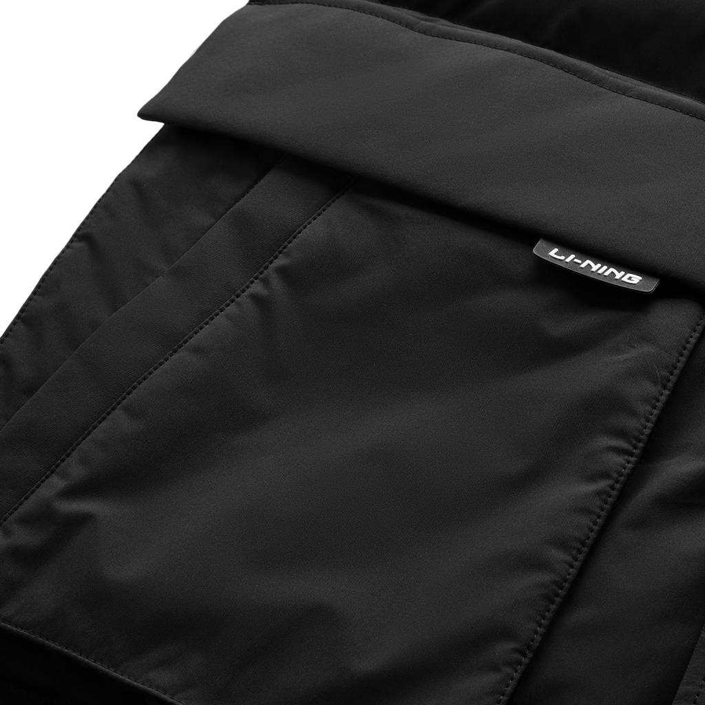 Li Ning Sports Trend Series Warm Hooded Long Comfortable Versatile Down Jacket Unisex Outerwear Black AYMU177-1