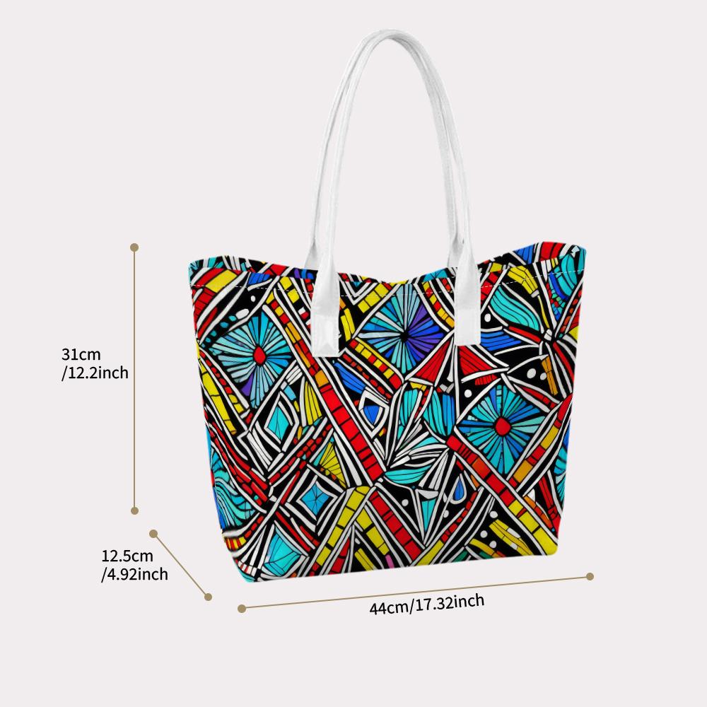 Bohemian Style Printed Tote Bag Fashion Large Capacity Casual Handbag for Daily Use