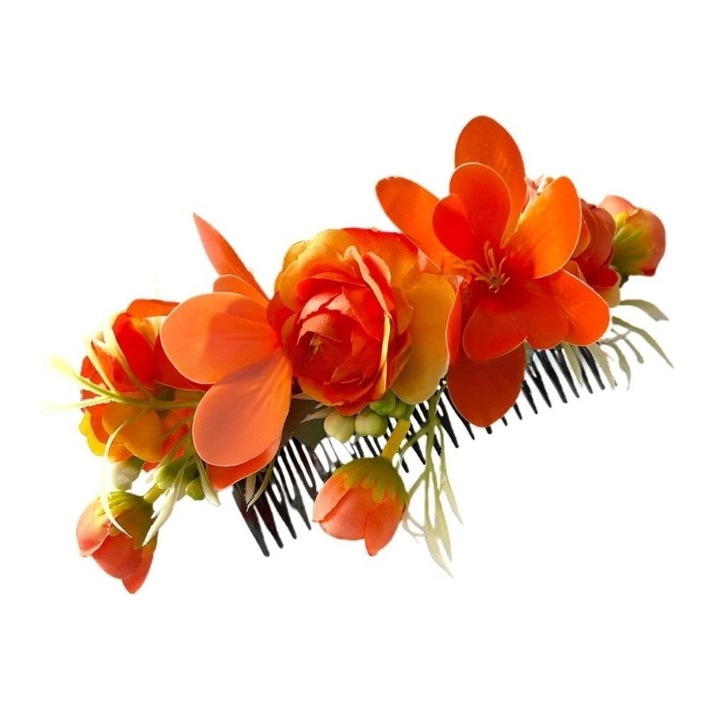 

Sweet Flower Hair Comb Bohemian Wedding Bride Accessories Elegant Thailand Flower Hairpin Female Style4