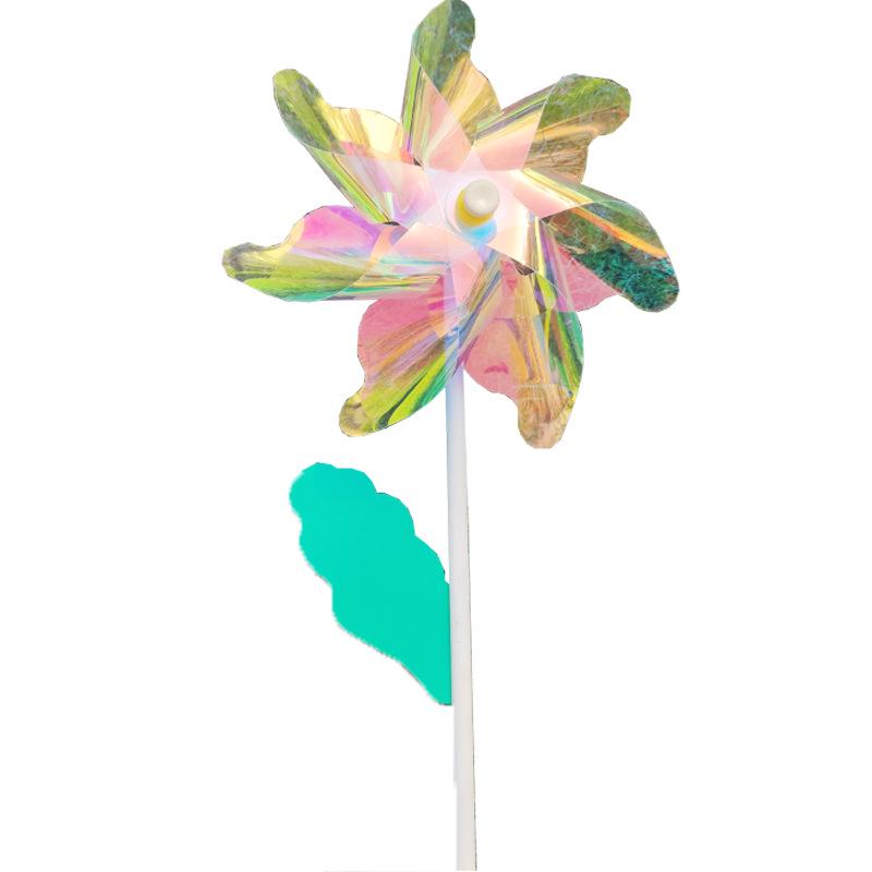Dazzling Large Laser Pinwheel Toy for Children - Outdoor DIY Decoration & Handmade Material Pack