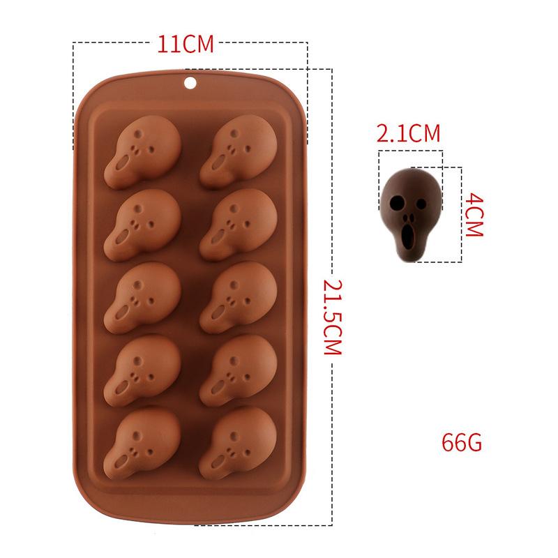 

Halloween Pumpkin Silicone Chocolate Mould Candy Cookie Ice Cube Tray Mold Jelly Coffee Skeleton