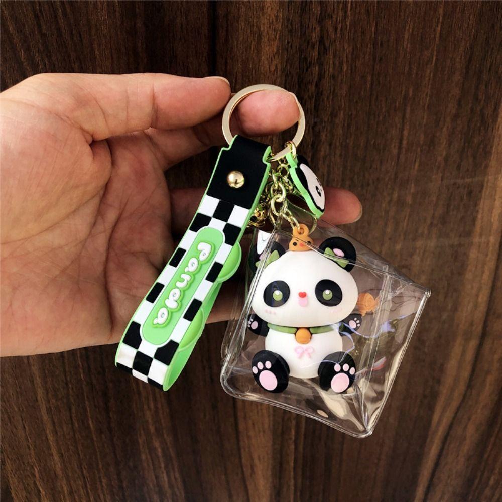 Doll Walking Bag Car Key Ring Panda Bag Pendant Creative Cartoon Cute Keychain  Small Gift