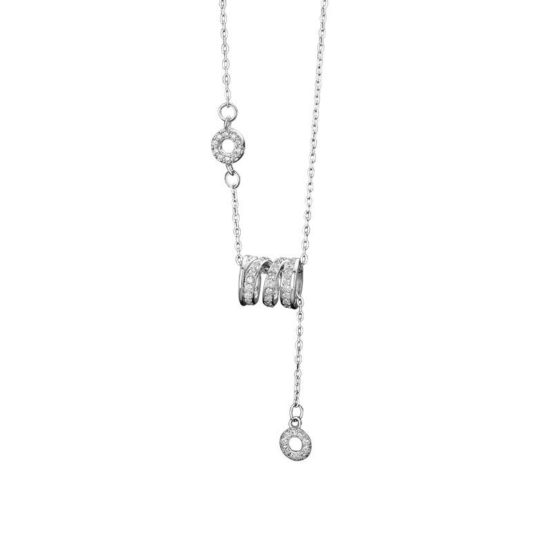 Sterling Silver Small Waist Tassel Necklace - Elegant Luxury Pendant for Women