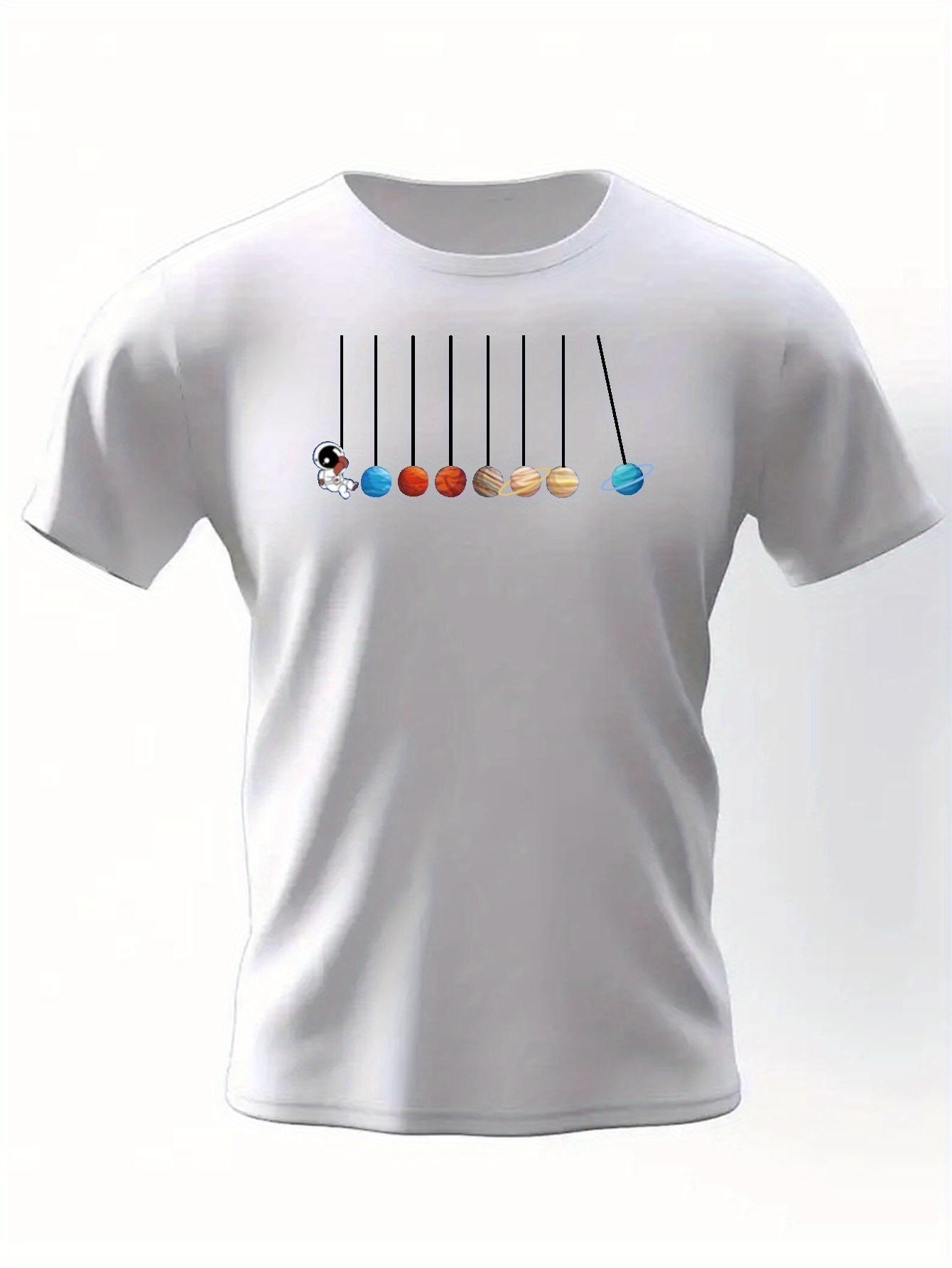 

Astronaut Planet Men s Short Sleeve T-shirt Summer T-shirt Top XXXXXL белый