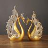 Modern Minimalist Swan Couple Resin Sculpture For Home Office Living Room Dcor