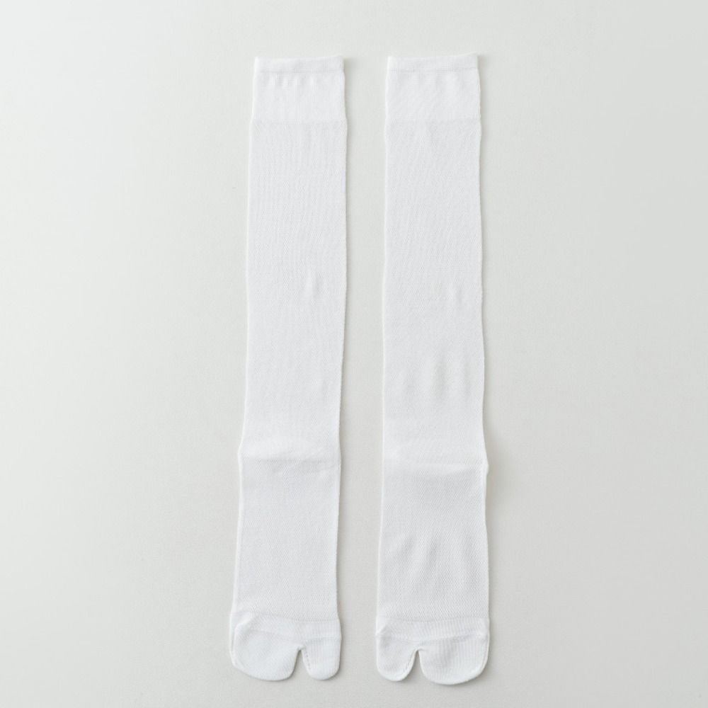 Solid Color Knee High Stockings Ultra-thin Calf Long Socks Comfortable Ruffle Two Toe Socks  Women