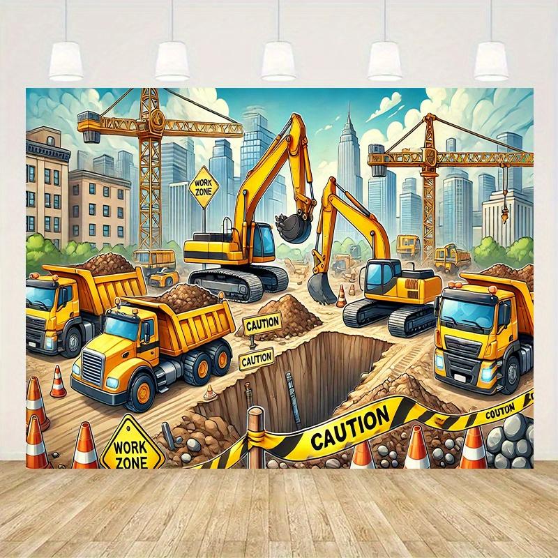 2D Plane, 2D Plane - 2D Plane Banner, 1 piece, Engineering Vehicle Background Cloth