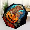 1pc Scary Bear Pumpkin Halloween Cartoon Umbrella, Portable 3-Fold Compact Umbrella, Suitable for Camping, Hiking and Travel, Ideal Easter Birthd