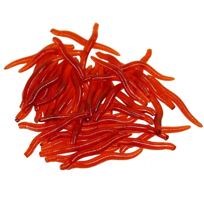 

50Pcs Maggots Soft Lures Baits Silicone Artificial Baits Jigging Wobblers Earthworms Baits Fishing Tackle Accessories 1