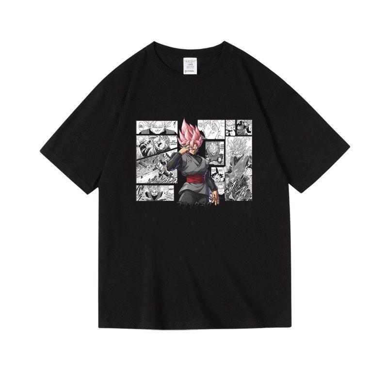 

2026 new Dragon Ball Goku Black Rose Unisexga Panel Graphic TShirt Anime Streetwear Cotton Oversized Tee for Unisex Daily Wear L