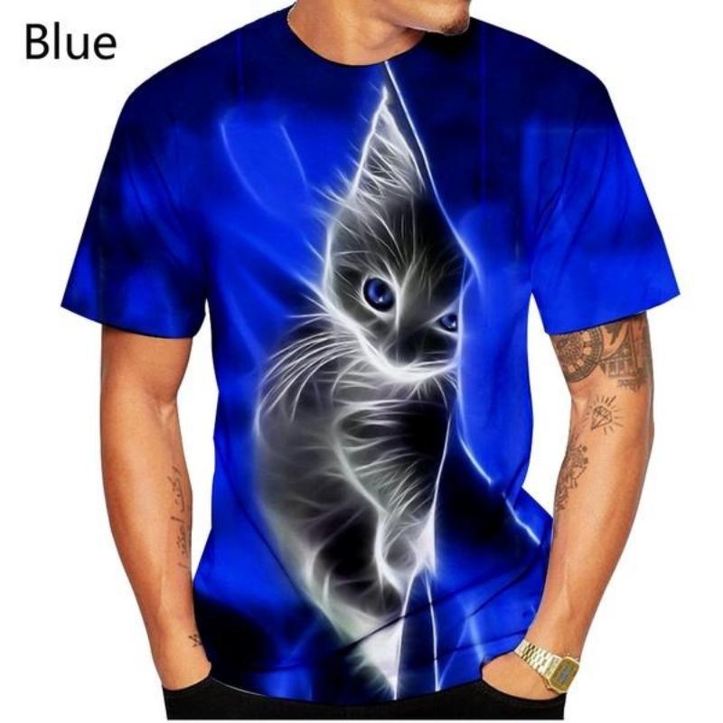 Neue Mode die neuesten Männer und Frauen 3D gedruckt T-Shirt Katze Kurzarm-Shirt Cartoon T-Shirt