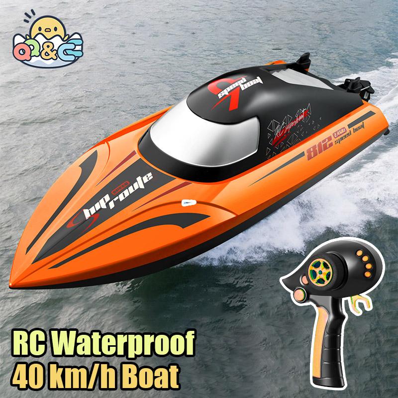 Non-Toxic Rc High-Speed Boat 40Km/H 2.4G Waterproof Remote Control Boats Ship Speedboats Remote Control Outdoor Toys For Kids Adult Gifts