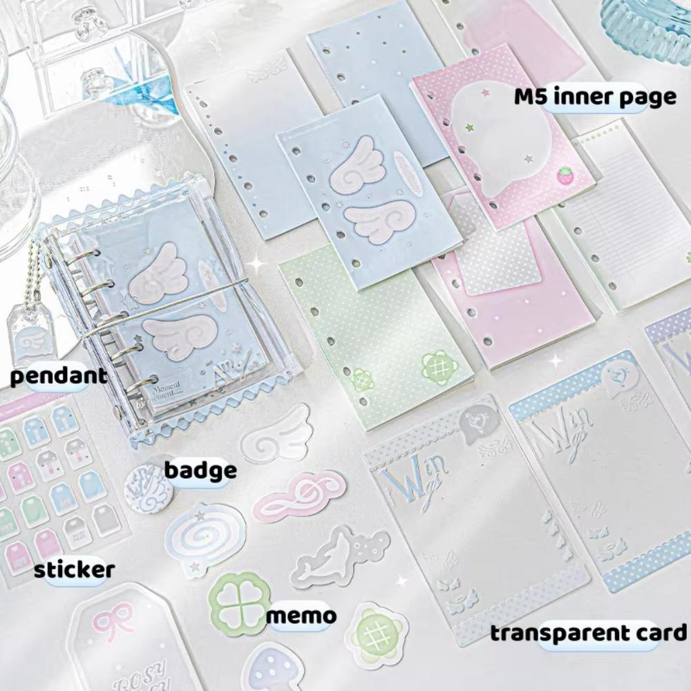 Süßes Ins-Stil Verkleidungs M5 Ordner Journalbuch PVC Buntes Lose Spiralbindung Notizbuch Mini DIY Mini M5 Album