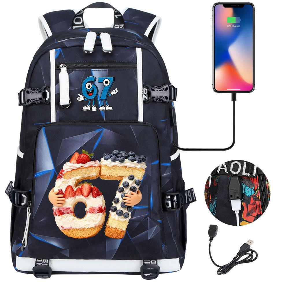 USB Charging Backpack for Teen Students Travel Laptop Daypack 67 Gourmet Style Lightweight Water-Resistant Large Capacity