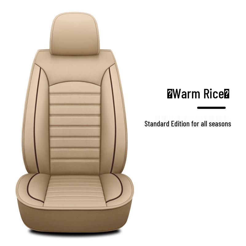 Leather Four-Season Car Seat Cushion for Sedan - Winter Ready, Full Surround Cover for Single Seat