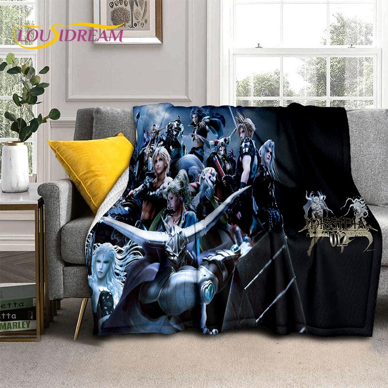 

HD Final Fantasy Game 3D FF14 Gamer Blanket,Soft Throw Blanket for Home Bedroom Bed Sofa Picnic Travel Office Cover Blanket Kids 75x90cm