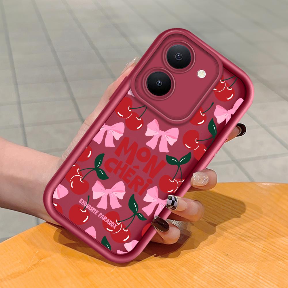 Mjuk silikon fyrkantig stege Utskriftsmönster Telefonhölje Heltäckande kamera Stötsäkert skydd Gummifodral för Vivo