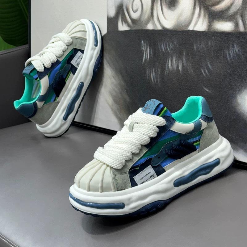 Breathable Youth Autumn Men's Trendy Thick-Soled Casual Skate Shoes with Shell Toe