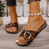 Woman Sandals Shoes Summer Outdoor Sandals Leopard Ladies Open Toe Ladies Shoes Party Walking Shoes Slides Flip  Slipper