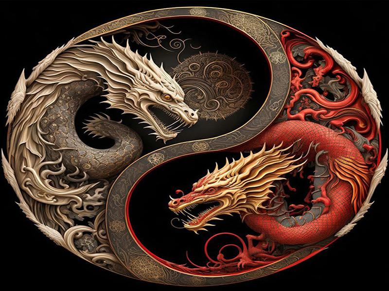 Yin-yang Animal Personality DIY Full Drill Diamond Decorative Painting