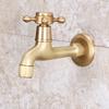 Long Garden Use Bibcock Faucet Tap Crane Antique Brass Finish Bathroom Wall Mount Washing Machine Water Faucet Tap