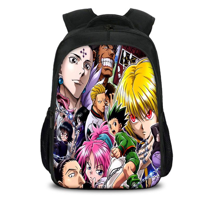 HUNTER × HUNTER Double Layer Backpack Anime Printed Lightweight Kindergarten Primary School Boys and Girls Best Birthday Gift