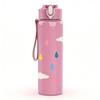 1PC Colorful Rain Drop Pattern 750ml Color Plastic Sports Water Bottle Leakproof Flip Straw Lid Suitable for Sports Office Home Use