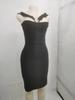 Women's Cross-Border Spaghetti Strap Lace Bandage Elastic Hip-Hugging Dress