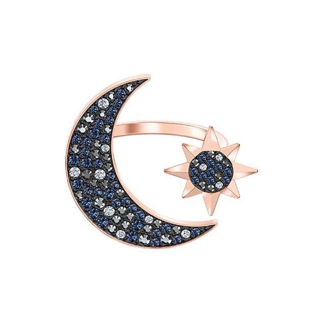 SWAROVSKI Bague Classique  Forme &Eacute;toile et Lune Bagues Femme Or Rose 5513222 Box (Random Color),55