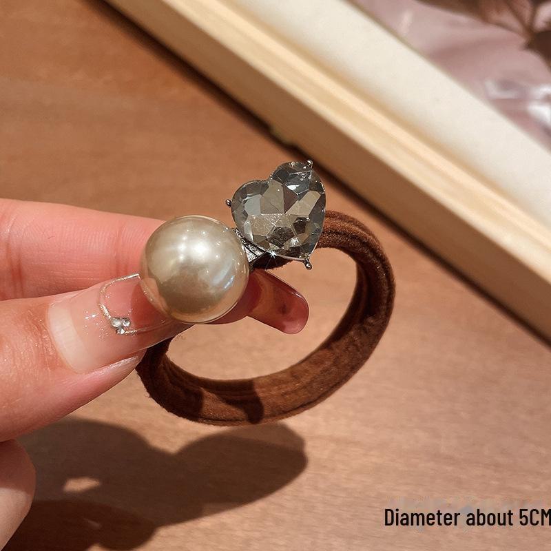 High-Elastic Pearl Hair Ring, New Small-Fragrance Style, Durable Ponytail Rope