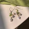Green Lily of The Valley Jewelry Set White Lily of The Valley Earrings New Flower Necklace  Gifts