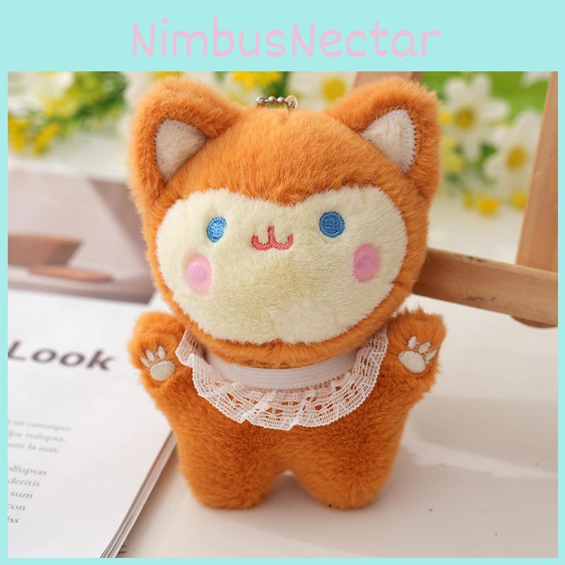 Charming New Fluffy Lace Fox Plush Keychain Adorable And Soft Stuffed Animal