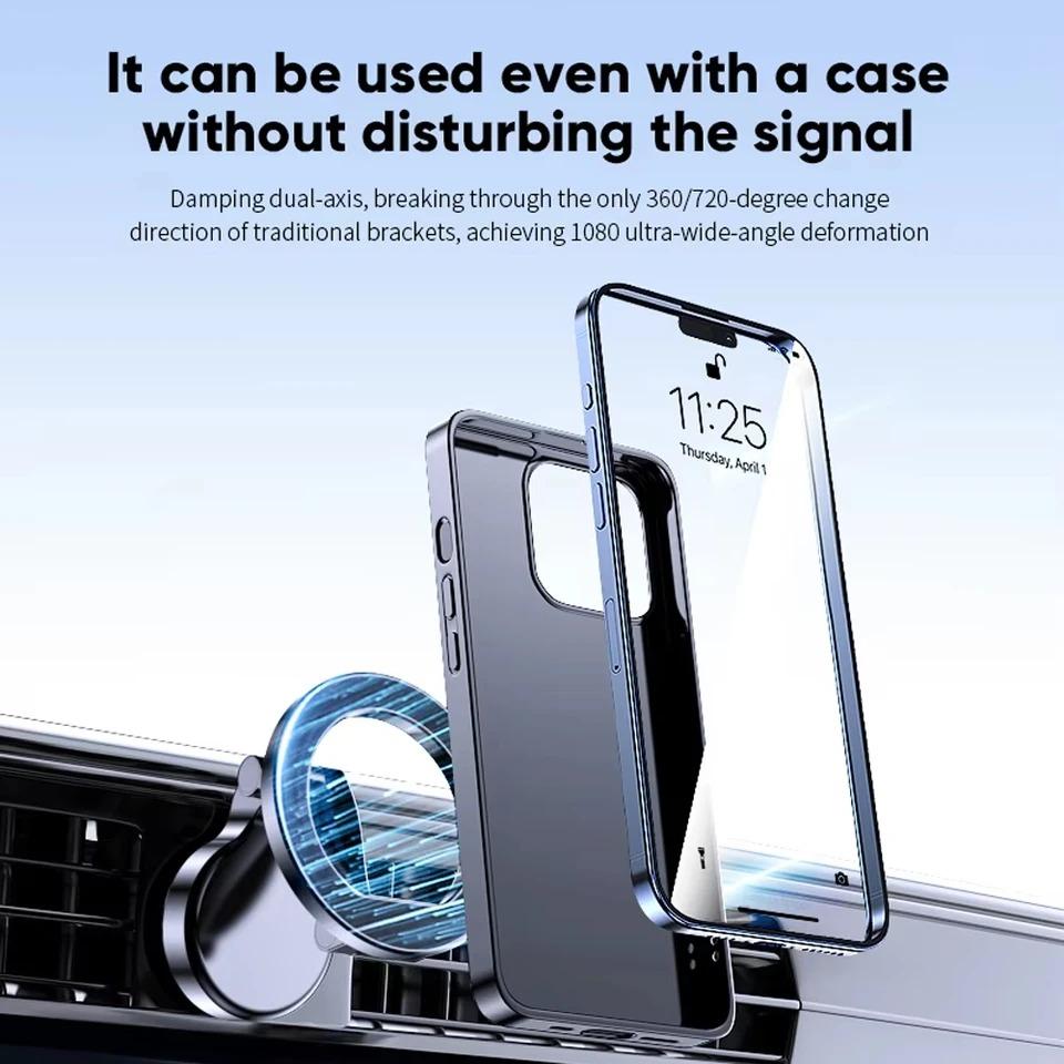 Magnetic Car Phone Holder 360 Degree Rotation Foldable Phone Mount Suction Cup Car Navigation Phone Holder