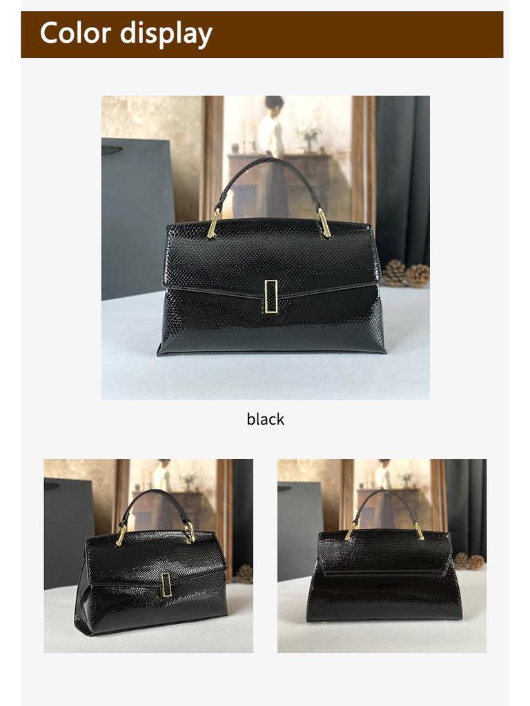 Versatile High-End Glossy Snake Print Patchwork Crossbody and Shoulder Bag for Moms - 2025 Bestseller