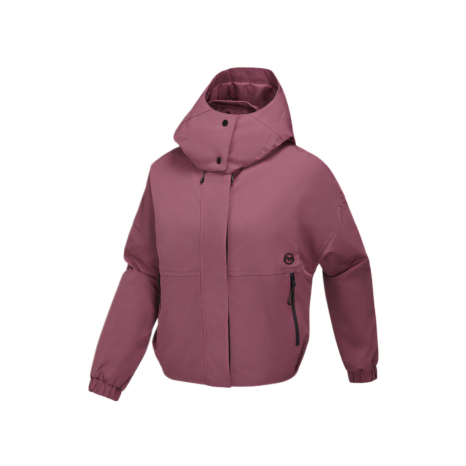 Skechers Windproof Water-Repellent Cold-Resistant Durable Outdoor Series Warm Comfortable Soft Delicate Hooded Jacket Women jackets Plum P125W028-053E S