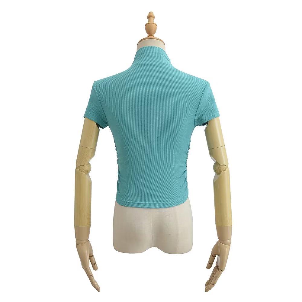 Trendy Ruched Short Sleeve Bodycon Top for Women