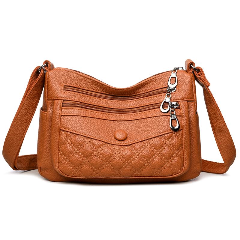 

Lingge женская сумка мягкая кожаная сумка через плечо сумка для мам среднего возраста сумка через плечо оранжевый