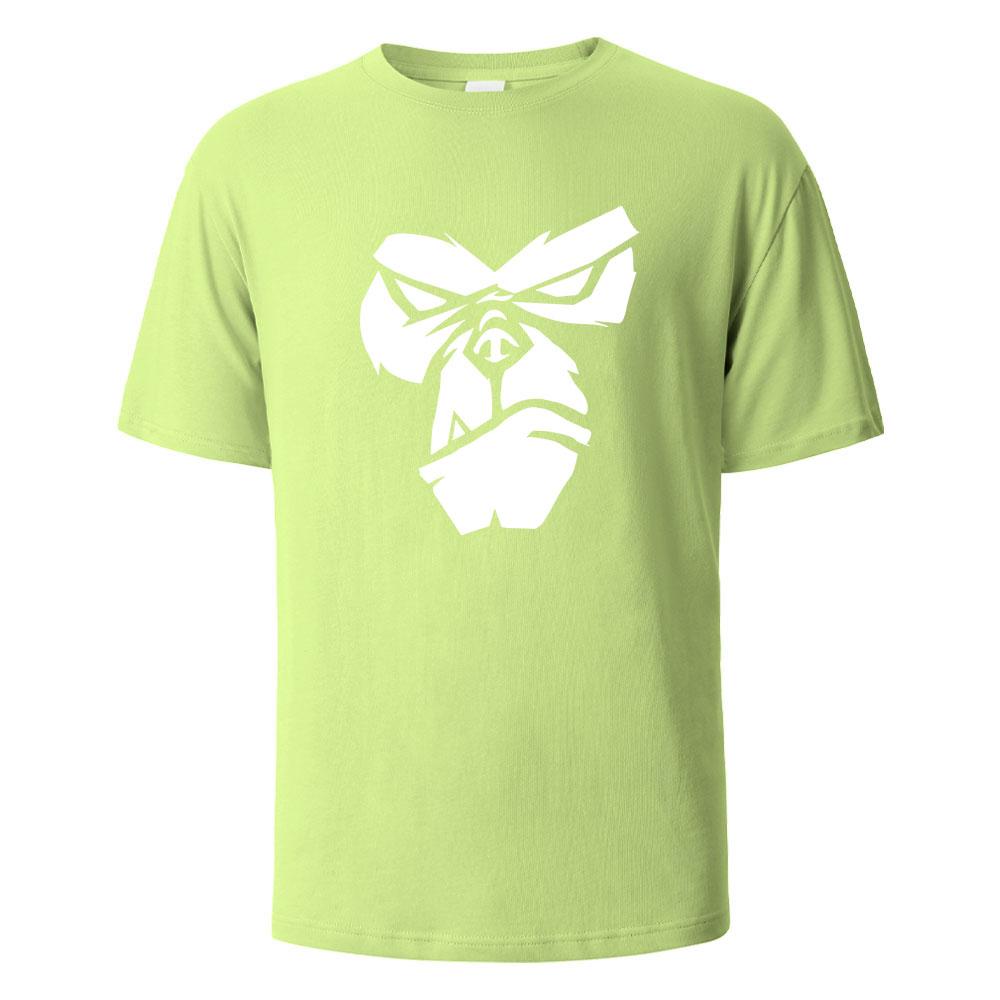 Gorilla Face Funny Print T-Shirt Summer Tees For Men Women 100% Cotton O-neck Oversize Casual Short Sleeved Streetwear Basic Top