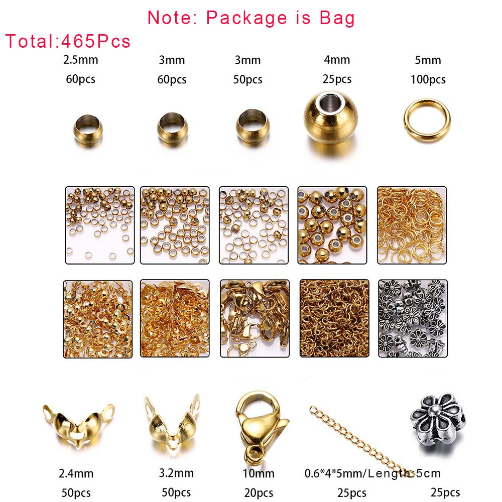 352-950Pcs Stainless Steel Jewelry Making Kits Lobster Clasp Jump Rings End Crimps Beads Clasp for DIY Jewelry Accessories