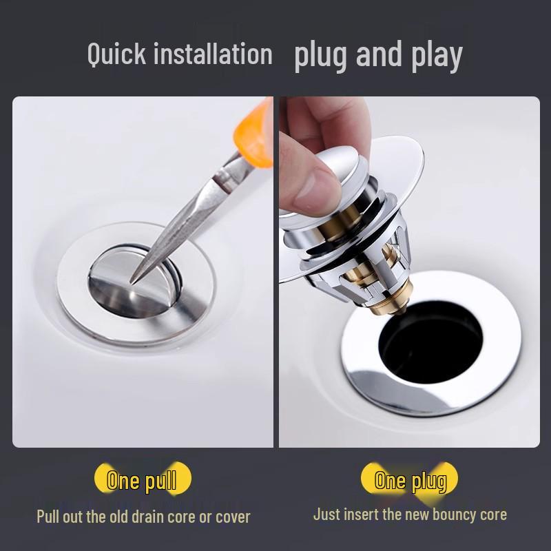 Copper Pop-up Basin Stopper & Anti-Clog Drain Filter
