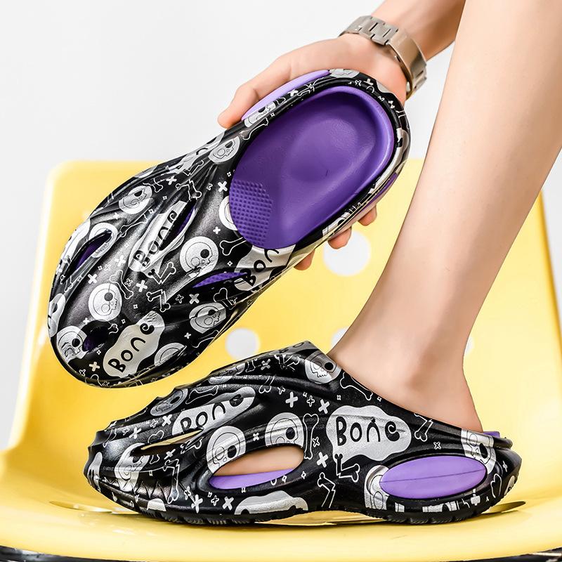Slippers Men's Summer Outer Wear Thick Bottom Stepping On Shit Feeling One-word Drag Home Indoor Tide Mop Bathing Non-slip Comfortable Sandals