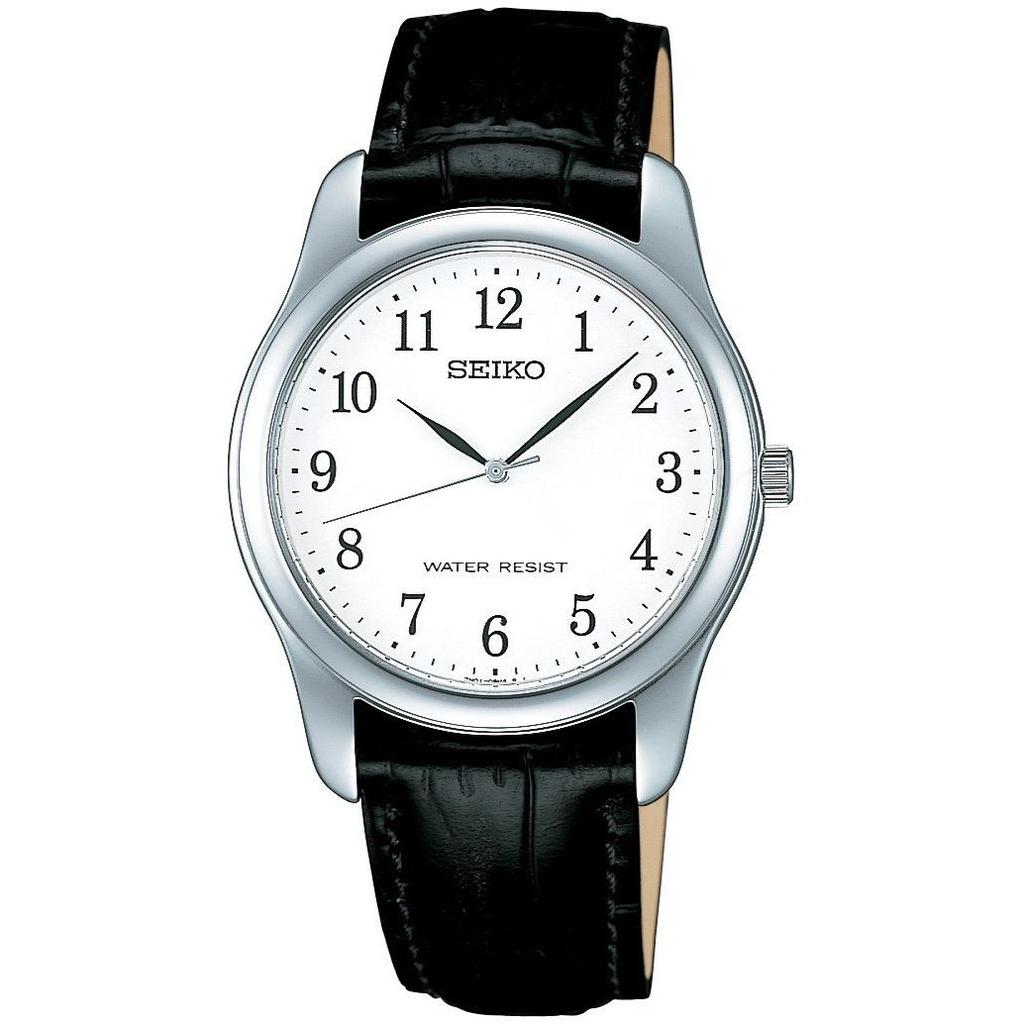 SEIKO SELECTION SCXP033 Mens Unisex Wristwatch Battery-operated Quartz Case Width 35mm Leather Belt White Dial (full Arabic Numeral Display) Stainless