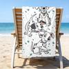 Dalmatian Paws Collar Beach Towel - Soft, Absorbent Microfiber, Lightweight, Ideal for The Beach, Parties, Travel, Camping fan gifts