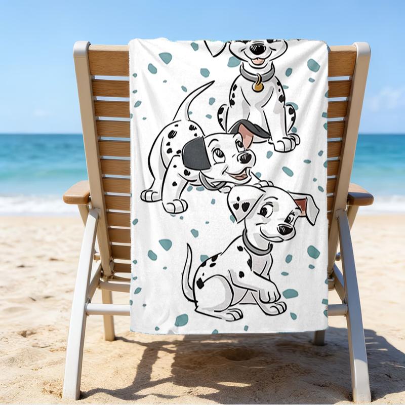 Dalmatian Paws Collar Beach Towel - Soft, Absorbent Microfiber, Lightweight, Ideal for The Beach, Parties, Travel, Camping fan gifts