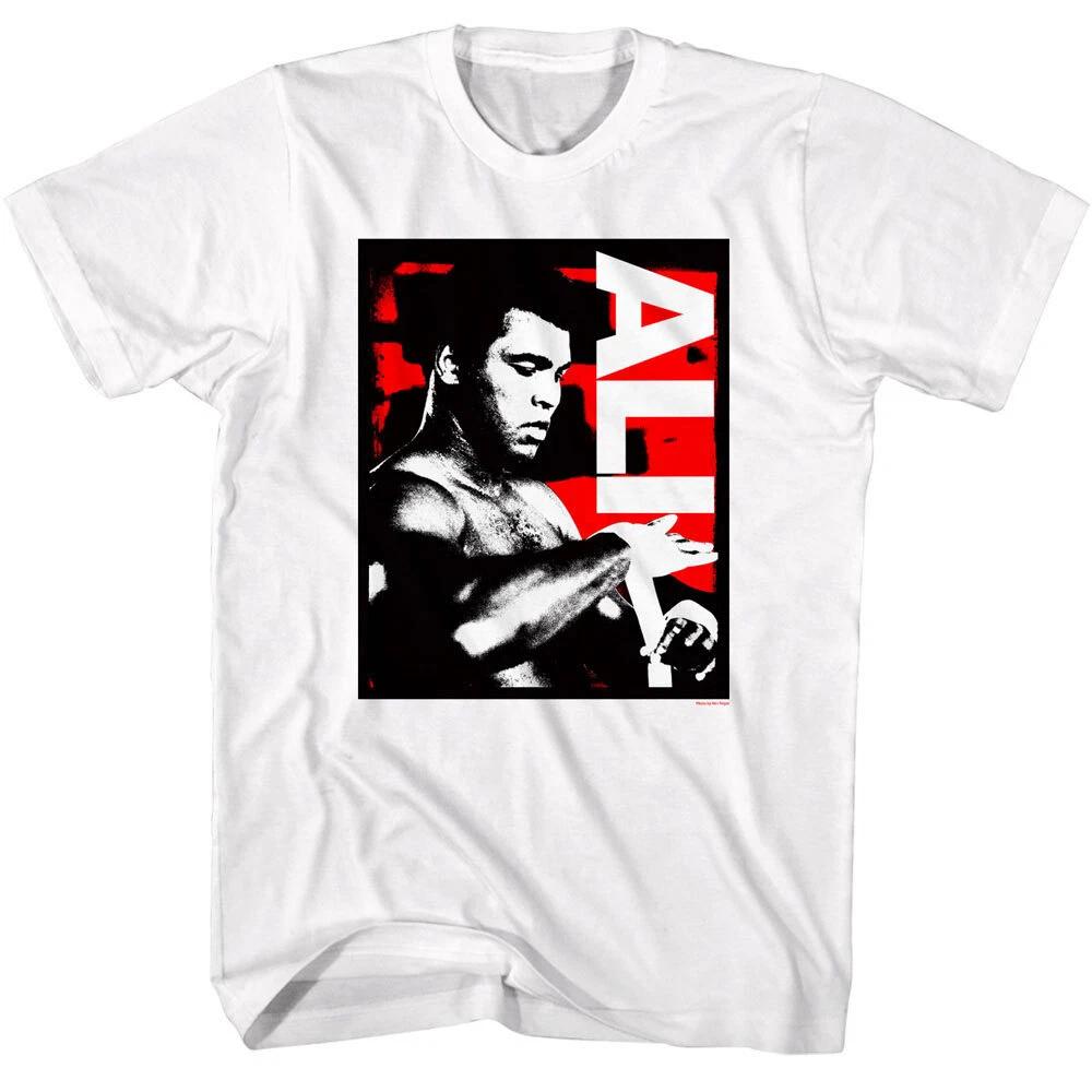 Muhammad Ali Fist Wrap White Mens T Shirt  Graphic T Shirts T Shirt Men S