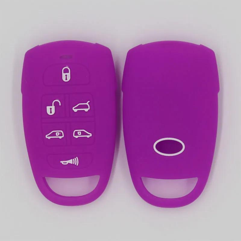 Silicone rubber Car Key Cover Case Holder Bag Shell Skin for Hyundai for Kia Sedona Mini Van 6 Buttons Smart Remote Key