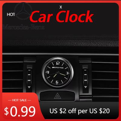 Autoaufkleber Auto Dekoration Quarz Leuchtende Uhr Für Mercedes Benz C180 C200 C260 C300 W108 W124 W126 W140 W168 W169 AMG G