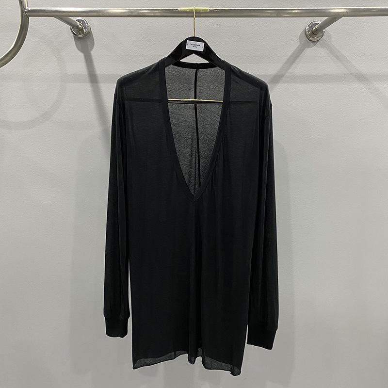 

Мужская трикотажная футболка SUBHUMAN с длинным рукавом и V-образным вырезом черного и белого цвета Large чёрный